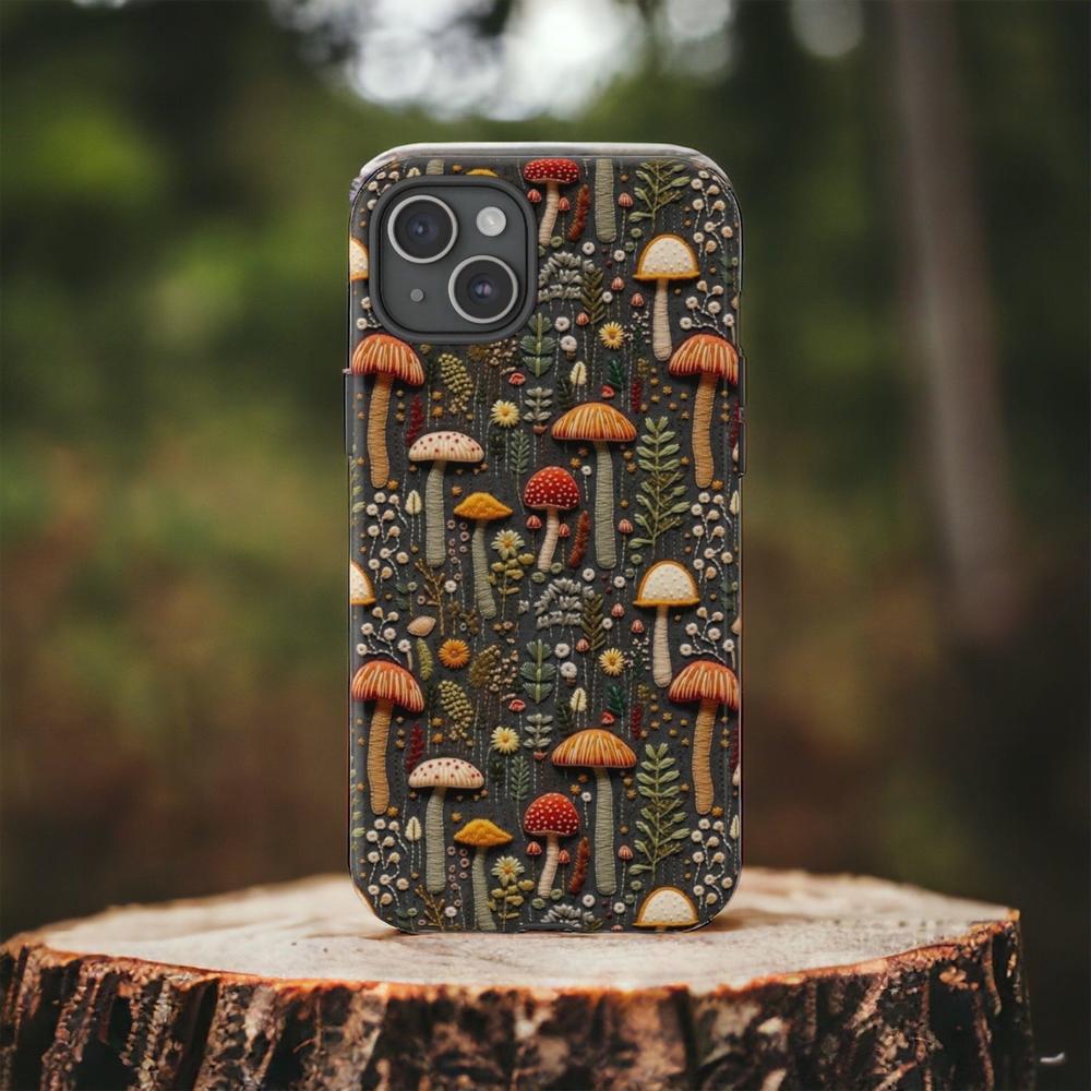 3D Illusion Embroidery Style Mushroom Phone Case Iphone Magic Mushroom Case